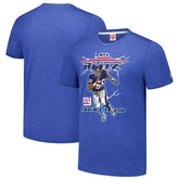 Lawrence Taylor New York Giants Homage Unisex NFL Blitz Retired Player Tri-Blend T-Shirt Heathered Royal - NFL