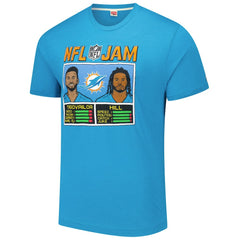 Tua Tagovailoa & Tyreek Hill Miami Dolphins Homage Unisex NFL Jam Tri-Blend T-Shirt Aqua - NFL