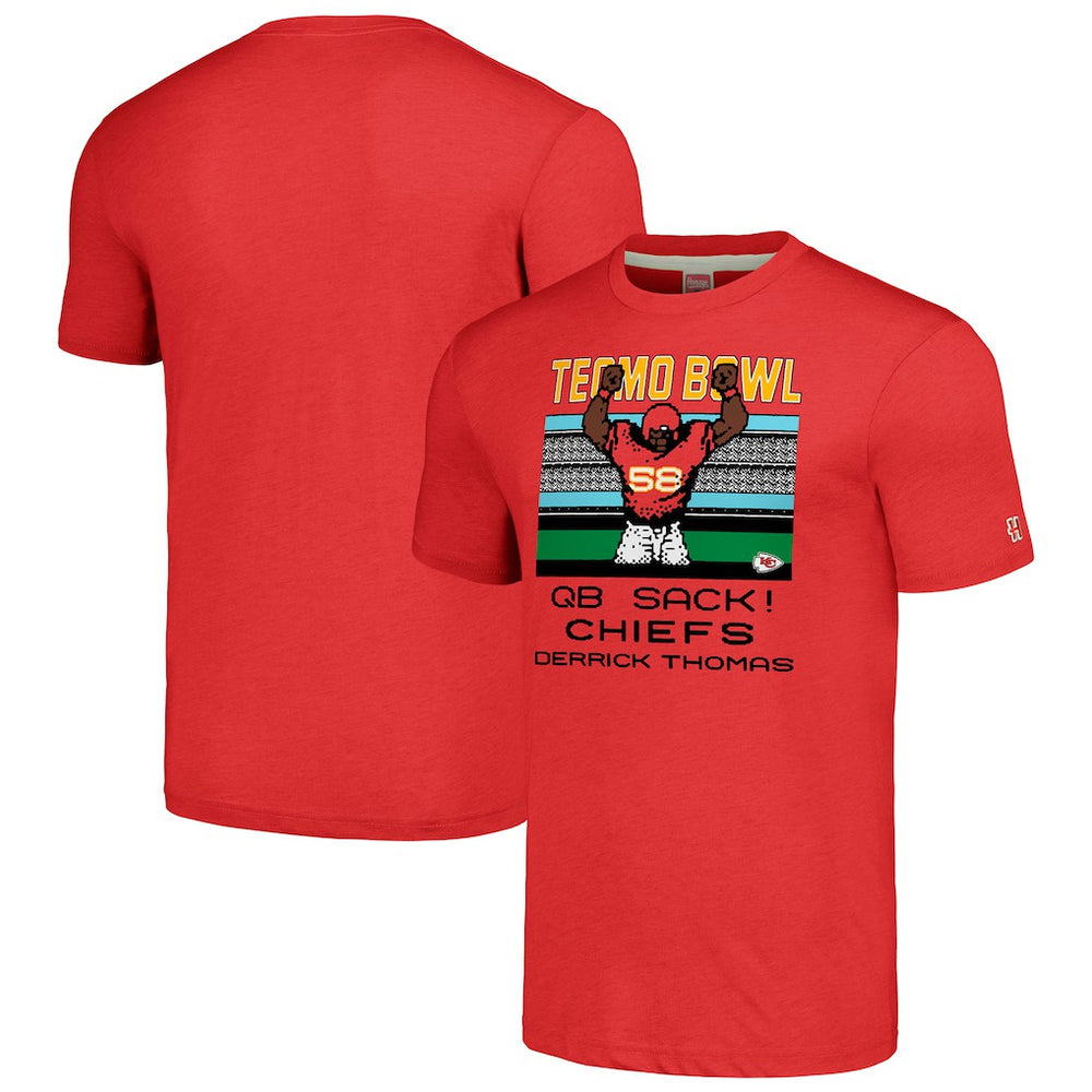 Derrick Thomas Kansas City Chiefs Homage Unisex Tecmo Bowl Retired Player Graphic Tri-Blend T-Shirt Red - NFL