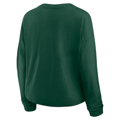 Minnesota Wild - Fanatics Women's Oversized All Out Effort Long Sleeve Henley T-Shirt Green