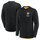 Pittsburgh Penguins Fanatics Adrenaline Push Long Sleeve Henley Shirt Black
