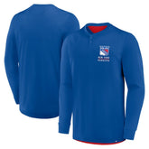 New York Rangers Fanatics Adrenaline Push Long Sleeve Henley Shirt Blue