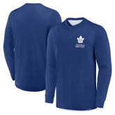 Toronto Maple Leafs - Fanatics Adrenaline Push Long Sleeve Henley Shirt Blue