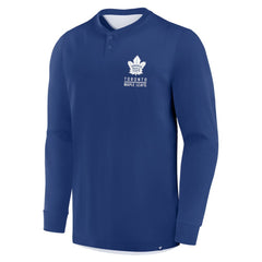 Toronto Maple Leafs - Fanatics Adrenaline Push Long Sleeve Henley Shirt Blue