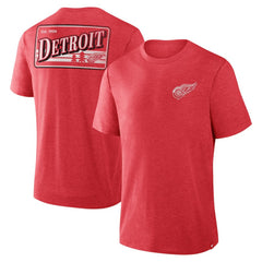 Detroit Red Wings - Fanatics Fan Lanes Tri-Blend T-Shirt Heather Red