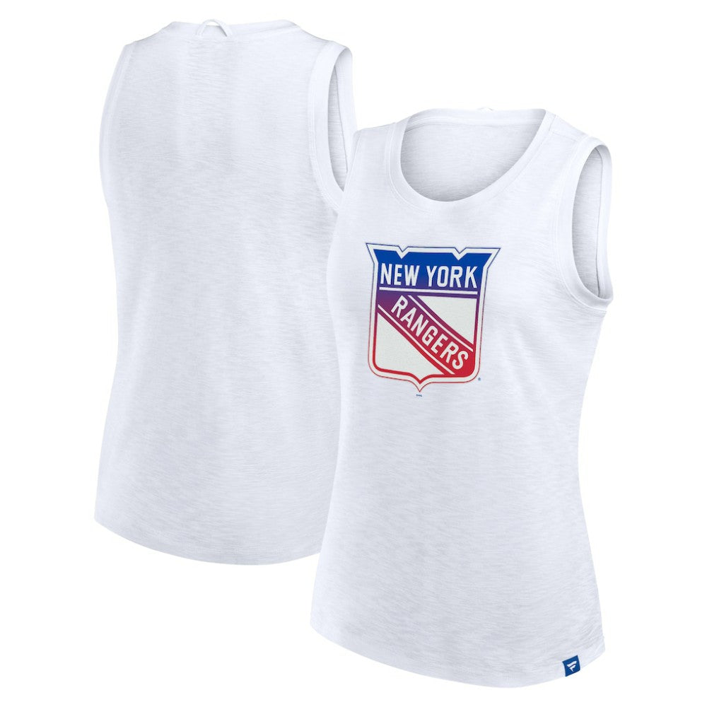 New York Rangers Fanatics Women's Slub Tank Top White