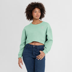 Fanatics - New York Knicks Women's Studio Tri-Blend Cropped Pullover Sweatshirt - Mint