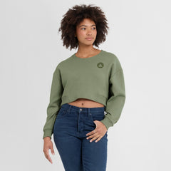 Fanatics - Boston Celtics Women's Studio Tri-Blend Cropped Pullover Sweatshirt - Olive