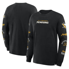 Pittsburgh Penguins Fanatics Boxed In Legacy Long Sleeve T-Shirt Black