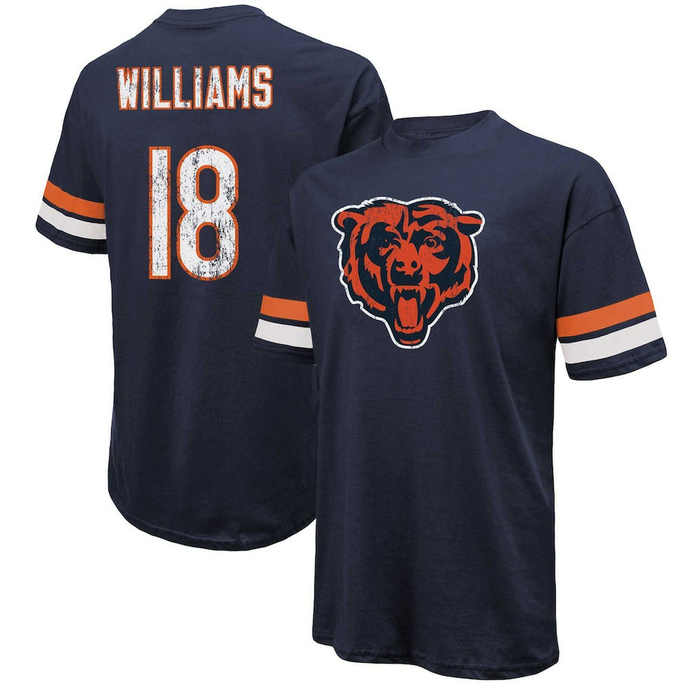 Caleb Williams Chicago Bears Majestic Threads Name & Number Oversize Fit T-Shirt Navy - NFL