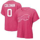 Keon Coleman Buffalo Bills Majestic Threads Women's Name & Number T-Shirt Pink - NFL
