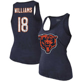 Caleb Williams Chicago Bears Majestic Threads Women's Name & Number Tri-Blend Scoop Neck Tank Top Navy - NFL