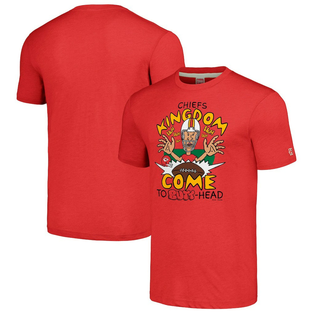 Kansas City Chiefs NFL x Homage x Beavis and Butt-Head Unisex Tri-Blend T-Shirt – Red - NFL