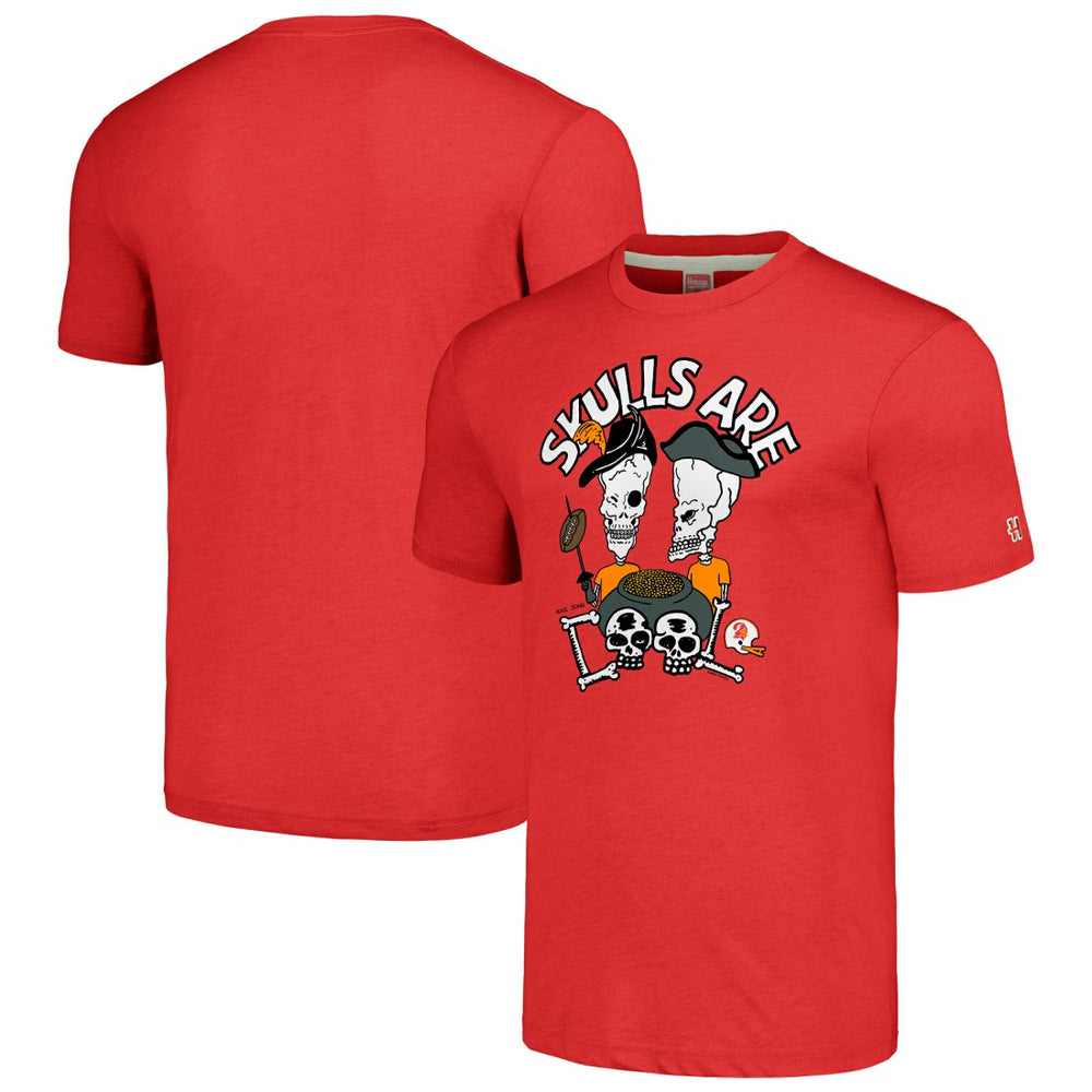 Tampa Bay Buccaneers NFL x Homage x Beavis and Butt-Head Unisex Tri-Blend T-Shirt – Red - NFL