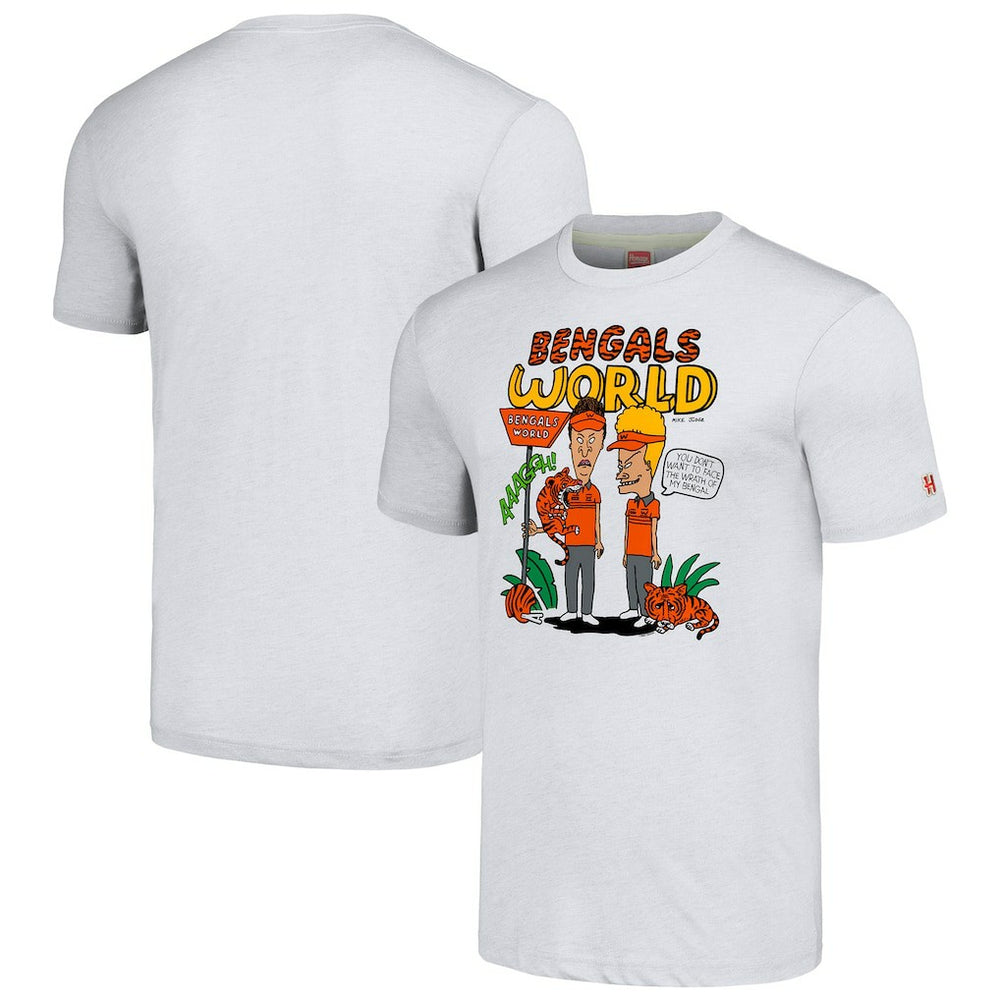 Cincinnati Bengals NFL x Homage x Beavis and Butt-Head Unisex Tri-Blend T-Shirt – Ash - NFL