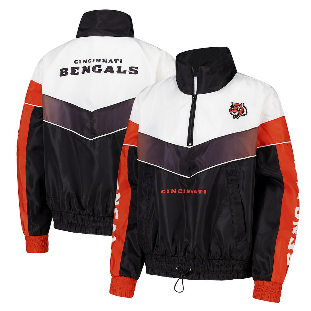Cincinnati Bengals The Wild Collective Women's 1/4 Zip Track Jacket Black - NFL