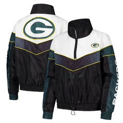Green Bay Packers The Wild Collective Women's 1/4 Zip Track Jacket Green - NFL