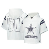 Dallas Cowboys The Wild Collective Women's Mesh Short Sleeve Hoodie T-Shirt White - NFL