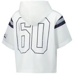 Dallas Cowboys The Wild Collective Women's Mesh Short Sleeve Hoodie T-Shirt White - NFL