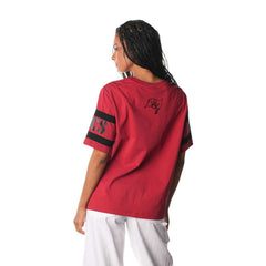Tampa Bay Buccaneers The Wild Collective Women's Drop Shoulder T-Shirt Red - NFL
