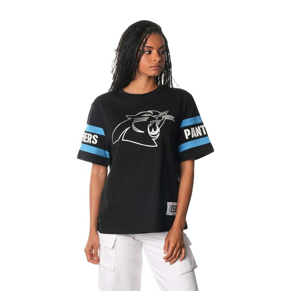Carolina Panthers The Wild Collective Women's Drop Shoulder T-Shirt Black - NFL