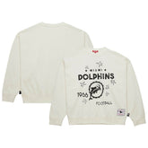 Miami Dolphins Women's Throwback Logo 3.0 Pullover Sweatshirt Cream - Mitchell & Ness