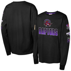Mitchell & Ness - Toronto Raptors Youth Hardwood Classics All Over Long Sleeve T-Shirt - Black