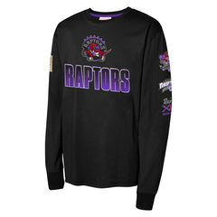 Mitchell & Ness - Toronto Raptors Youth Hardwood Classics All Over Long Sleeve T-Shirt - Black