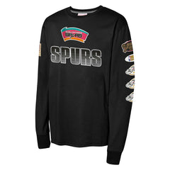 Mitchell & Ness - San Antonio Spurs Youth Hardwood Classics All Over Long Sleeve T-Shirt - Black