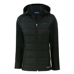New York Jets Cutter & Buck Women's Primary Logo Evoke Hybrid Eco Softshell Recycled Full-Zip Hoodie Jacket Black - NFL