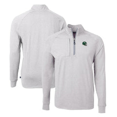 New York Jets Cutter & Buck Helmet Adapt Eco Knit Quarter-Zip Top Heather Gray - NFL