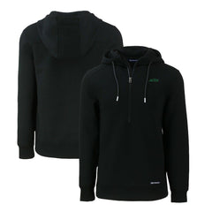 New York Jets Cutter & Buck Primary Logo Roam Eco Recycled Half-Zip Hoodie Black - NFL