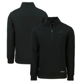 New York Jets Cutter & Buck Primary Logo Roam Eco Recycled Quarter-Zip Pullover Top Black - NFL