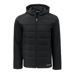 New York Jets Cutter & Buck Primary Logo Evoke Hybrid Eco Softshell Recycled Full-Zip Hooded Jacket Black - NFL