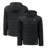 New York Jets Cutter & Buck Big & Tall Helmet Evoke Hybrid Eco Softshell Recycled Full-Zip Hoodie Jacket Black - NFL