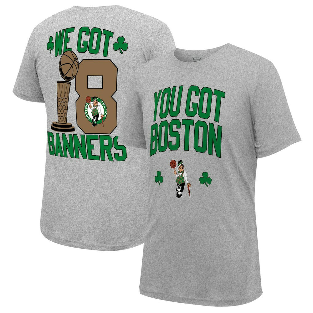 NBA - Boston Celtics Stadium Essentials 18-Time NBA Finals Champions We Got 18 Banners T-Shirt - Heather Gray