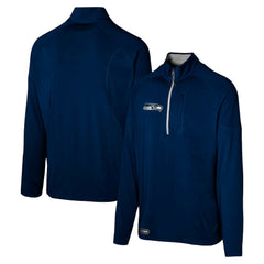 Seattle Seahawks Grind Iron Quarter-Zip Top College Navy - NFL