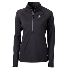 San Diego Padres Cutter & Buck Women's Adapt Eco Knit Stretch Recycled Half-Zip DryTec Top On Sale