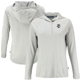 Minnesota Twins Cutter & Buck Women's Coastline Epic Comfort Eco Recycled Raglan Long Sleeve Hoodie T-Shirt Lifestyle