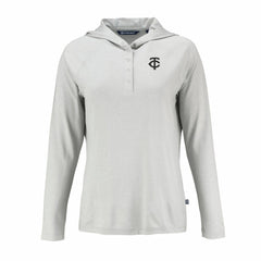 Minnesota Twins Cutter & Buck Women's Coastline Epic Comfort Eco Recycled Raglan Long Sleeve Hoodie T-Shirt Lifestyle