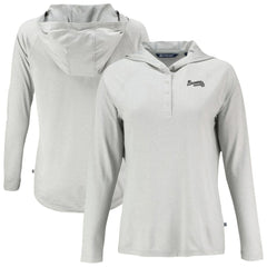Atlanta Braves Cutter & Buck Women's Coastline Epic Comfort Eco Recycled Raglan Long Sleeve Hoodie T-Shirt Sale