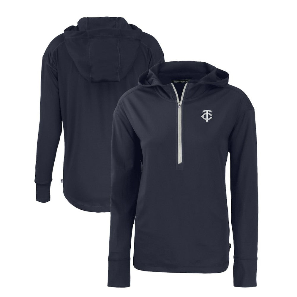 Minnesota Twins Cutter & Buck Women's Daybreak Eco Recycled Half-Zip Hoodie Lifestyle