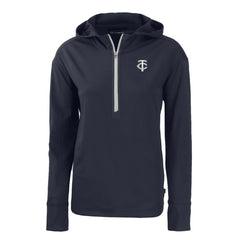 Minnesota Twins Cutter & Buck Women's Daybreak Eco Recycled Half-Zip Hoodie Lifestyle