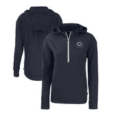 New York Mets Cutter & Buck Women's Daybreak Eco Recycled Half-Zip Hoodie Lifestyle