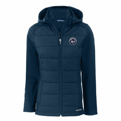 New York Mets Cutter & Buck Women's Evoke Hybrid Eco Softshell Recycled Full-Zip Hooded Jacket Online