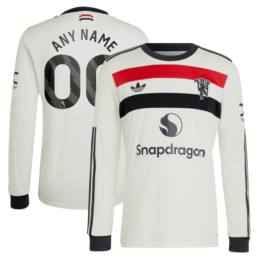 Adidas Manchester United Originals 2024/25 Third Custom Replica Long Sleeve Jerseys - Cream