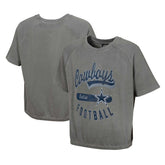 Dallas Cowboys Women's Mineral Wash Short Sleeve Top Gray - NFL