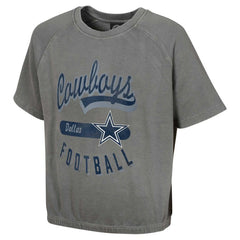 Dallas Cowboys Women's Mineral Wash Short Sleeve Top Gray - NFL