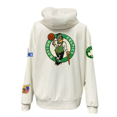 NBA - Boston Celtics Jeff Hamilton Vegan Leather Full-Zip Hoodie - White