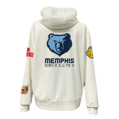 NBA - Memphis Grizzlies Jeff Hamilton Vegan Leather Full-Zip Hoodie - White